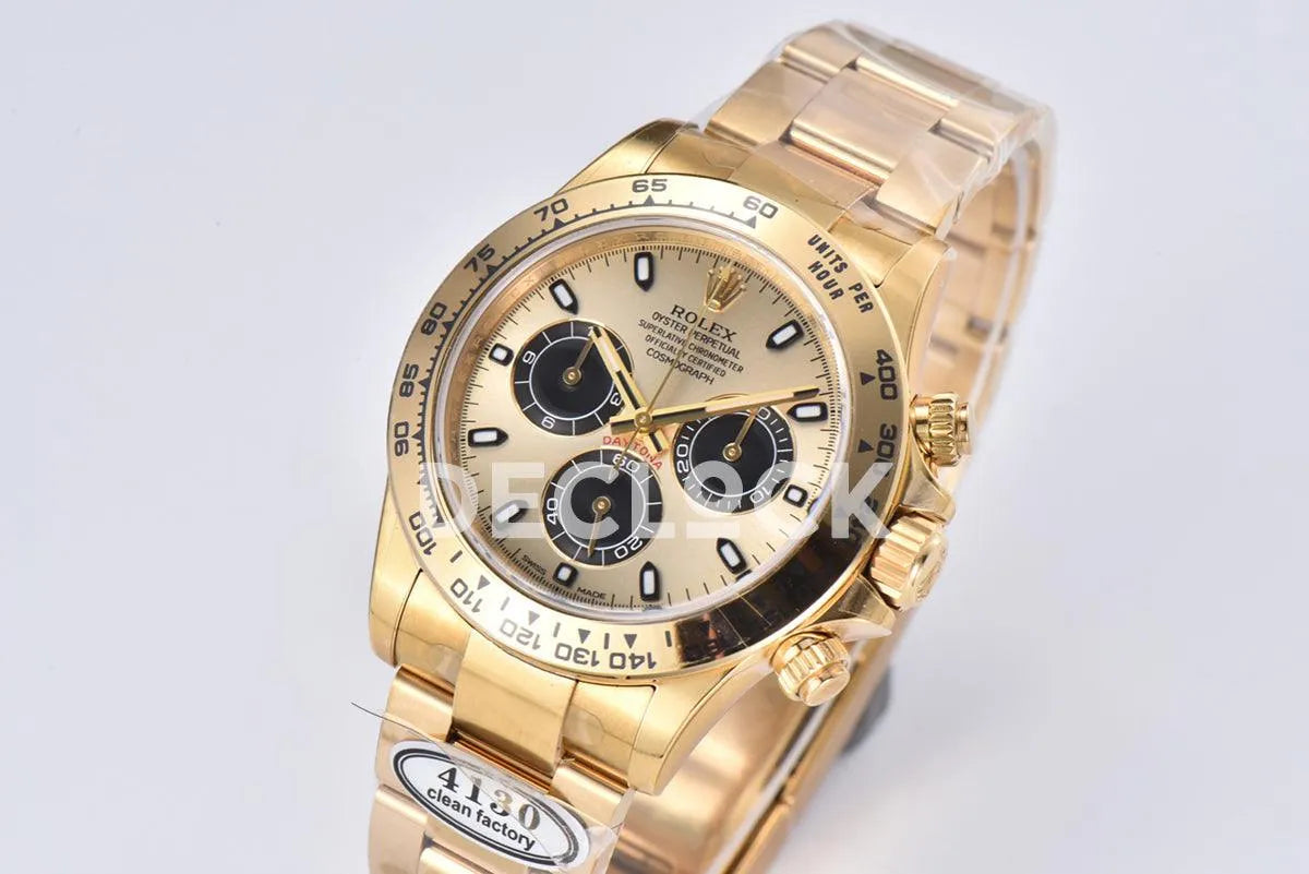 Replica Rolex Daytona 116508 Champagne/Black Dial in Yellow Gold - Replica Watches