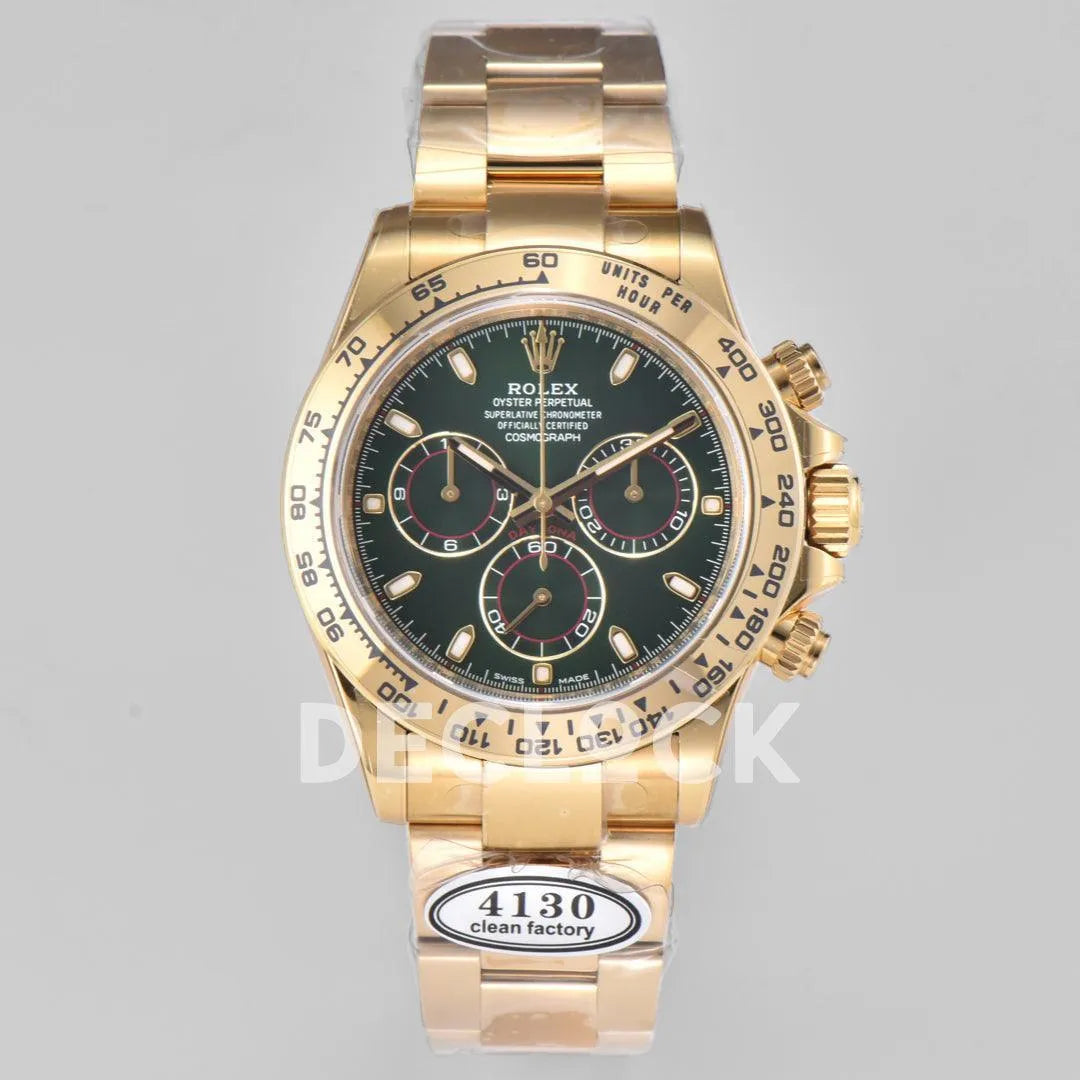 Replica Rolex Daytona 116508 Yellow Gold in Green Dial - Replica Watches