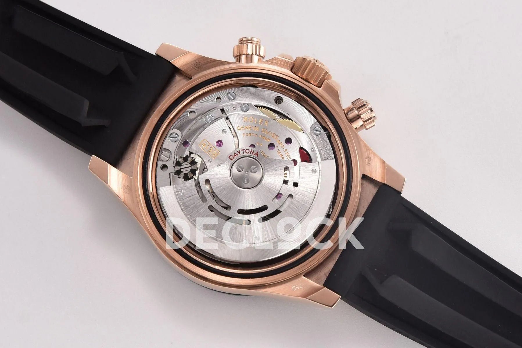 Replica Rolex Daytona 116515 Chocolate Dial in Rose Gold on Rubber Strap - Replica Watches