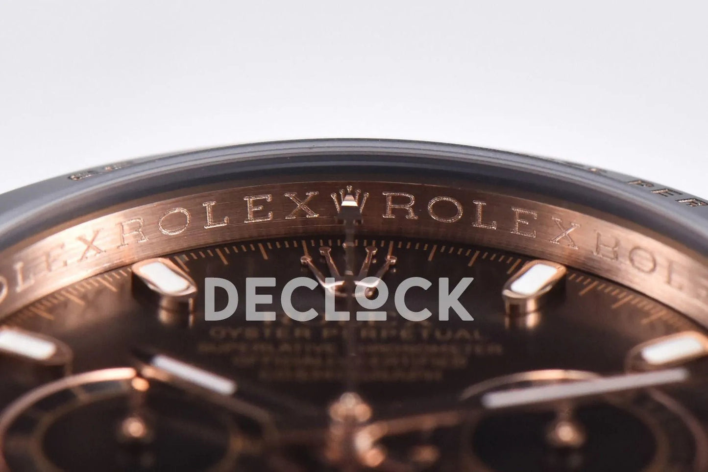 Replica Rolex Daytona 116515 Chocolate Dial in Rose Gold on Rubber Strap - Replica Watches