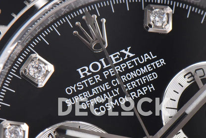 Replica Rolex Daytona 116519LN Black Dial in White Gold on Rubber Strap - Replica Watches