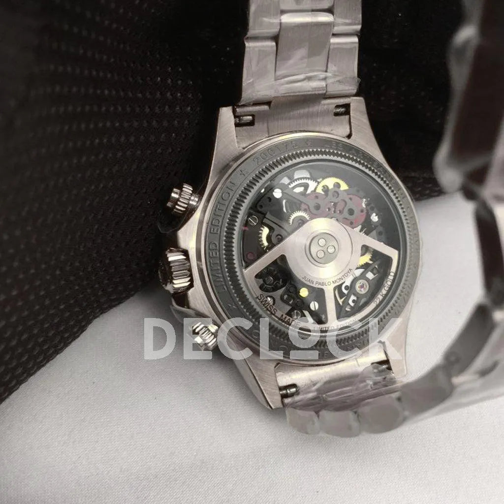 Replica Rolex Daytona 116520 Skeleton La Montoya in White Gold - Replica Watches