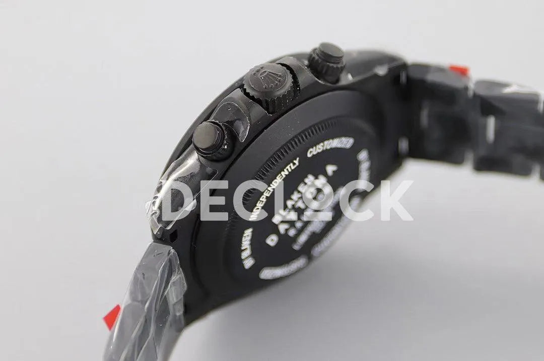 Replica Rolex Daytona Blaken Black DLC Bezel in Black Dial Multicolour Pointer - Replica Watches