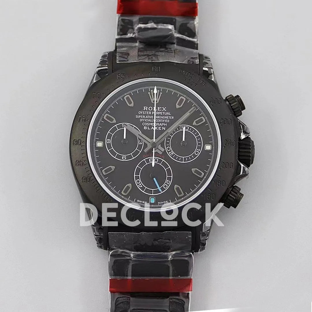 Replica Rolex Daytona Blaken Black DLC Bezel in Black Dial - Replica Watches