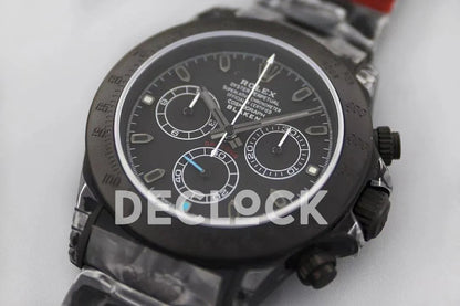 Replica Rolex Daytona Blaken Black DLC Bezel in Black Dial - Replica Watches