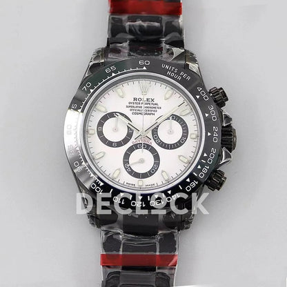 Replica Rolex Daytona Blaken Black DLC Ceramic Bezel in White Dial - Replica Watches