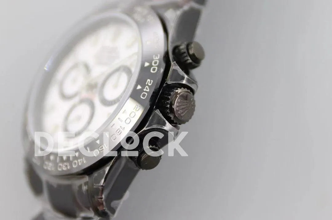 Replica Rolex Daytona Blaken Black DLC Ceramic Bezel in White Dial - Replica Watches