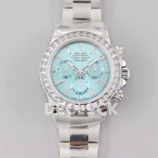 Replica Rolex Daytona Diamond Bezel in Ice Blue Dial - Replica Watches