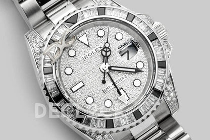 Replica Rolex GMT Master II 116710 with Paved Diamond Bezel and Dial - Replica Watches