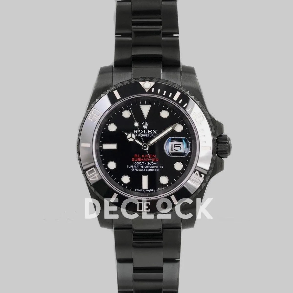 Replica Rolex Submariner 116610 Black Dial in DLC Blaken Red - Replica Watches