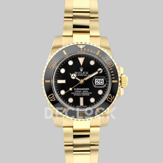 Replica Rolex Submariner 116618 Black Ceramic in Yellow Gold - Replica Watches