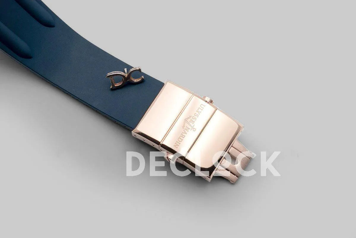 Replica Ulysse Nardin El Toro White Dial in Rose Gold on Blue Rubber - Replica Watches