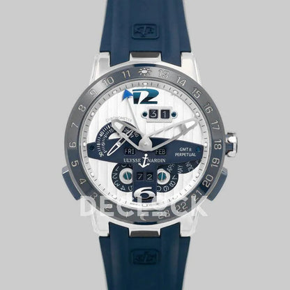 Replica Ulysse Nardin El Toro White Dial in Steel on Blue Rubber - Replica Watches