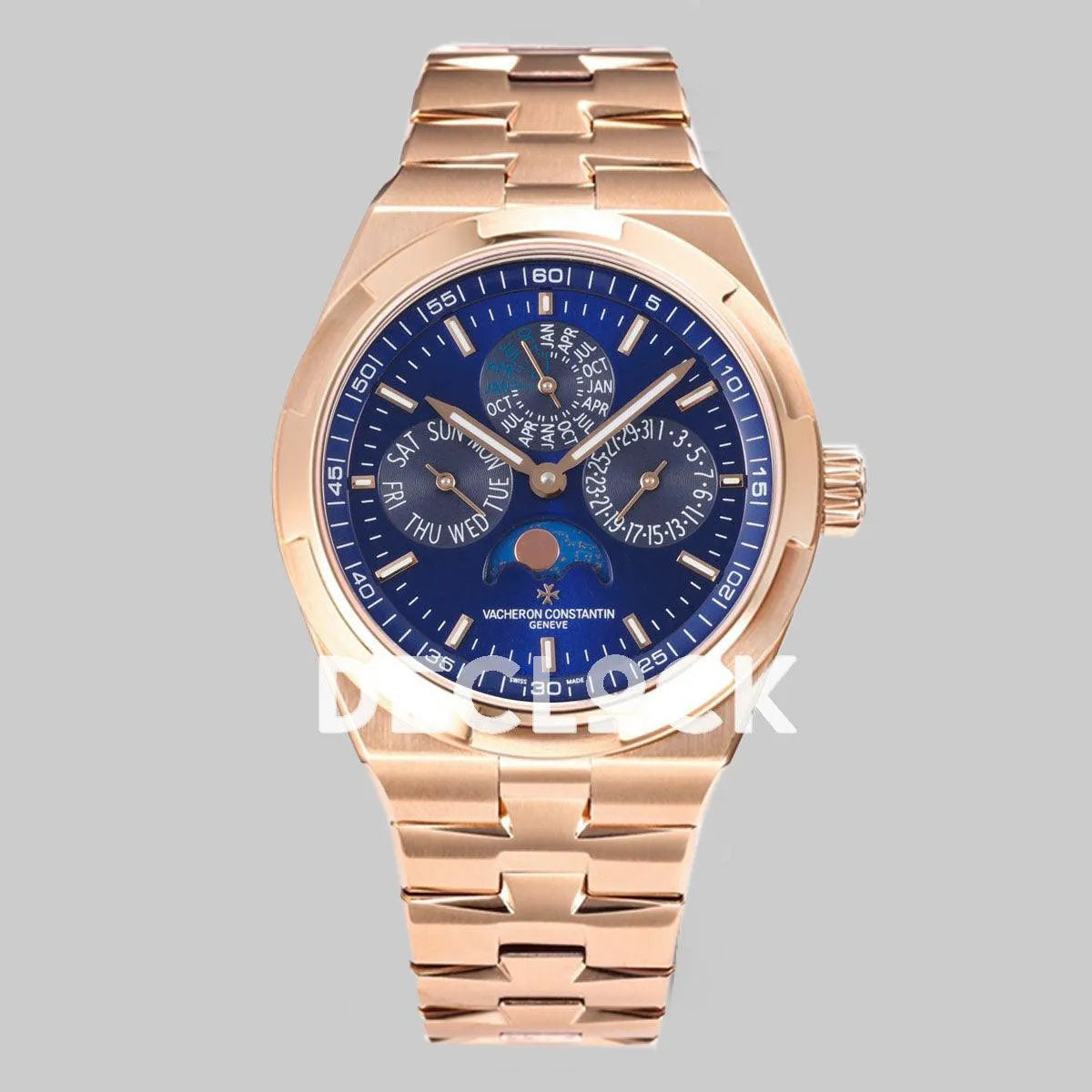 Replica Vacheron Constantin Overseas Perpetual Calendar Rose Gold on Blue Dial - Replica Watches