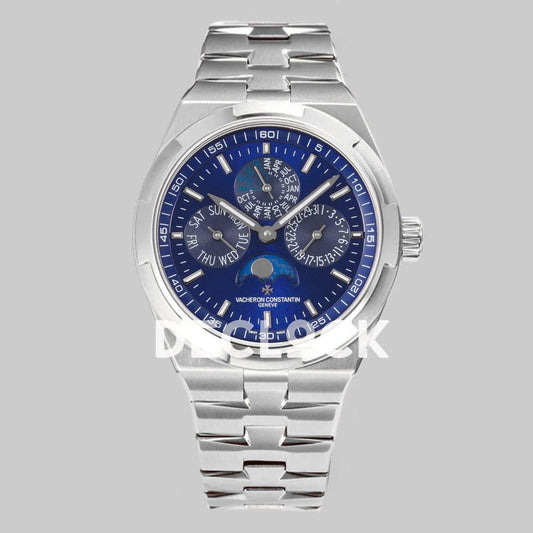 Replica Vacheron Constantin Overseas Perpetual Calendar Steel on Blue Dial - Replica Watches