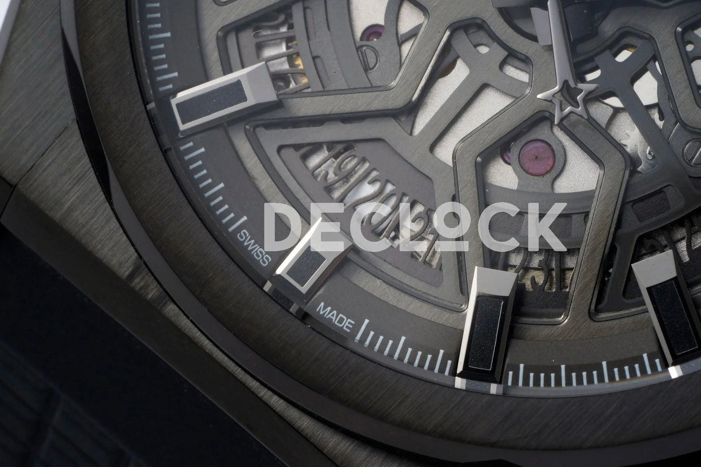 Replica Zenith Defy Classic Skeleton Black Bezel on Black Rubber Strap - Replica Watches