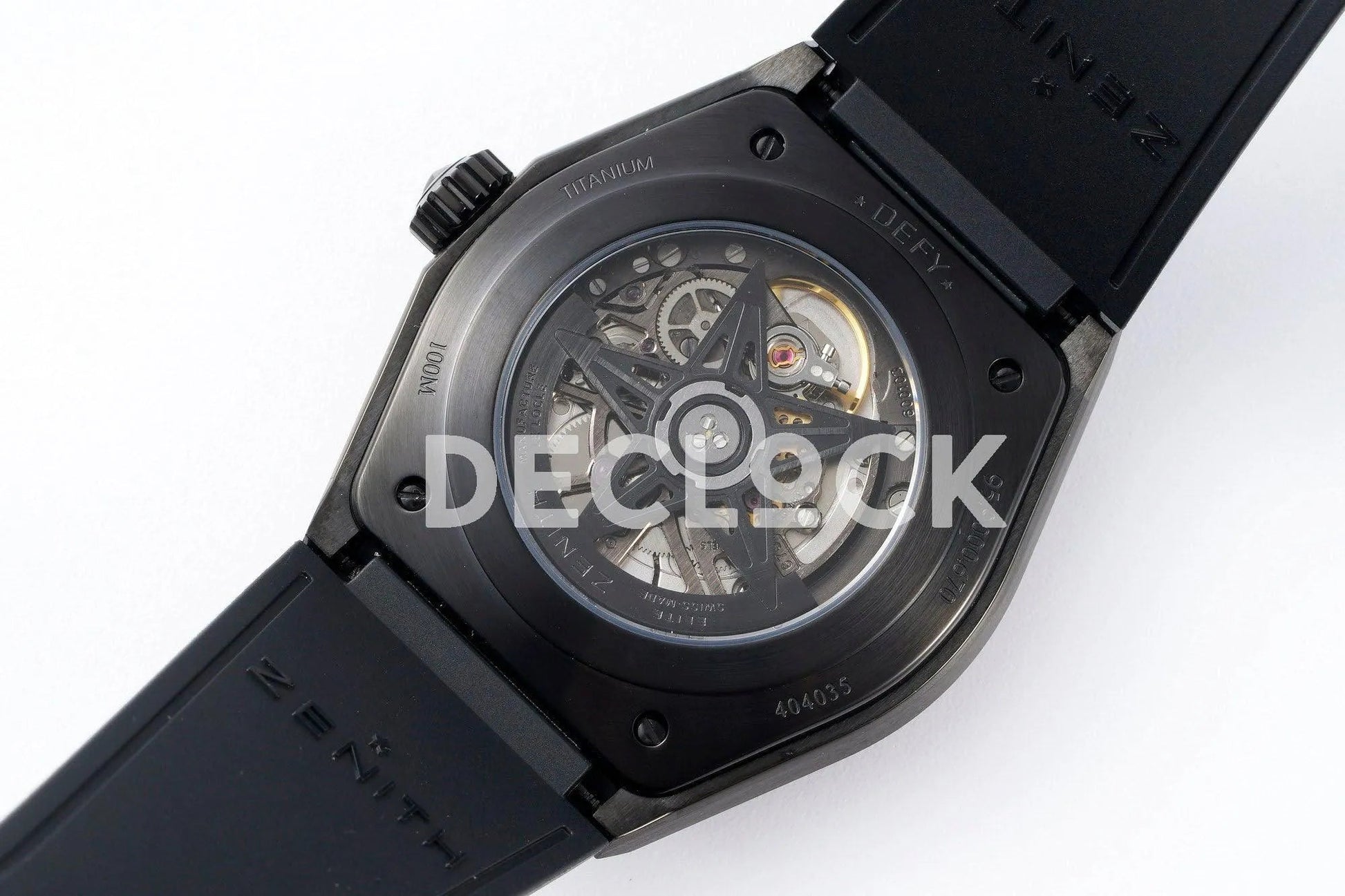 Replica Zenith Defy Classic Skeleton Black Bezel on Black Rubber Strap - Replica Watches